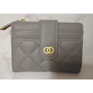 Gray Quilted Faux Leather Bifold Wallet - NWOT